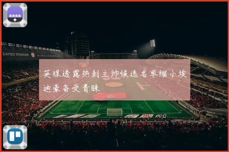 英媒透露热刺主帅候选名单缩小埃迪豪备受青睐